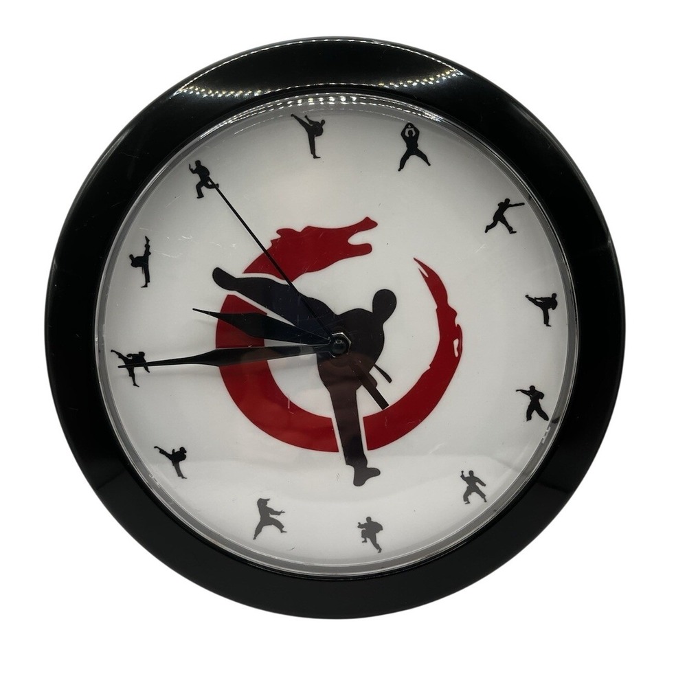 Martialβ Arts Wall Clock Taekwondo Karate 9.5 Mounted Hanging Battery Operated